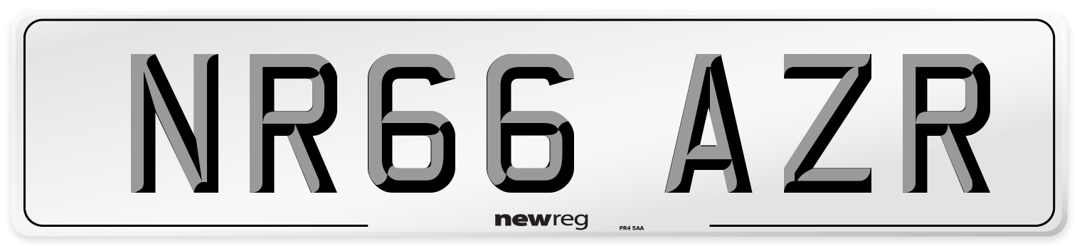 NR66 AZR Number Plate from New Reg
